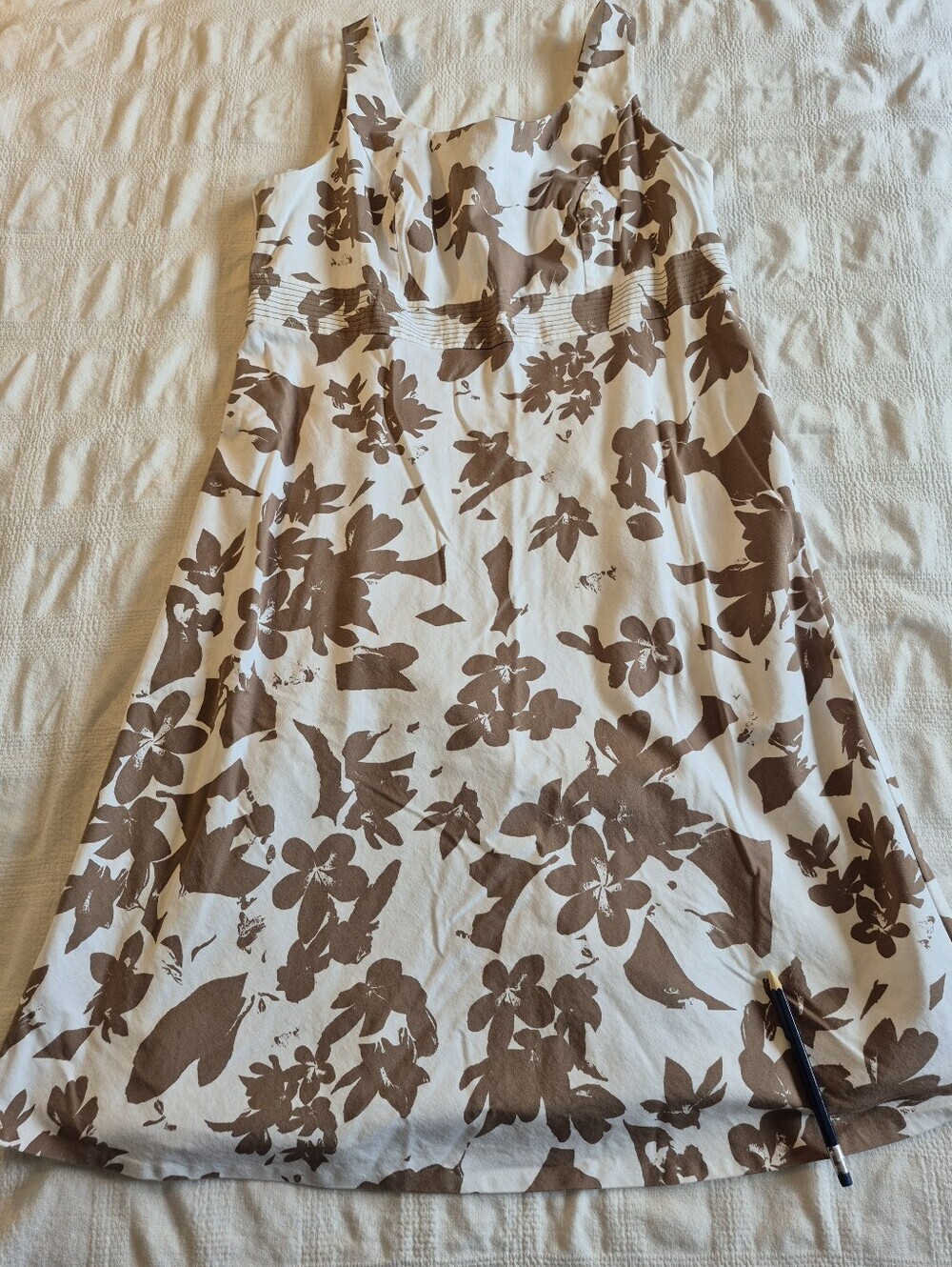 Addition Elle women's size 18 white and light brown floral printed dress VGUC